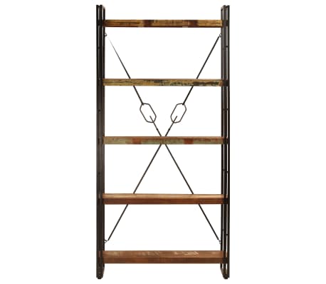 vidaXL 5-Tier Bookcase 90x30x180 cm Solid Reclaimed Wood