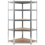 vidaXL Storage Shelf Silver 35.4"x35.4"x70.9" Steel and MDF