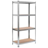vidaXL Storage Shelf Silver 31.5"x15.7"x63" Steel and MDF