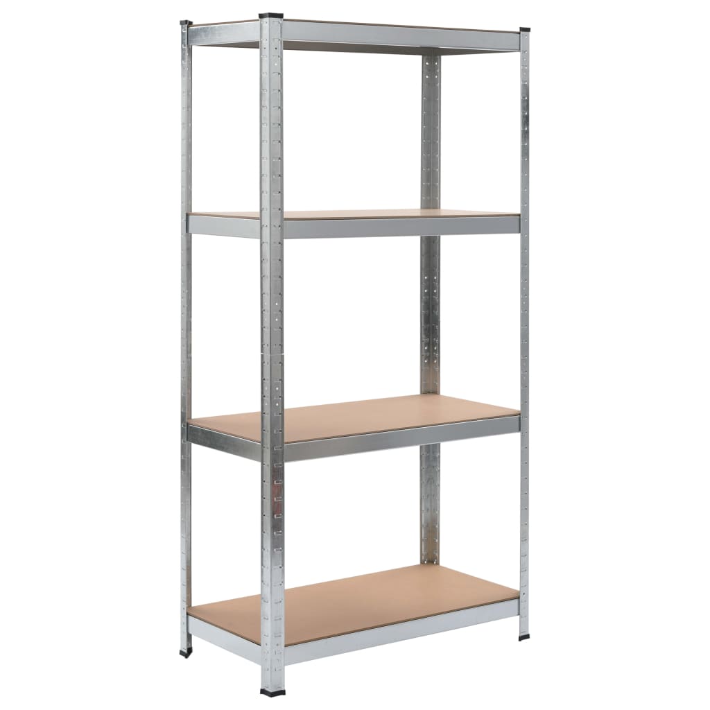 

vidaXL Opbergrekken 2 st 80x40x160 cm staal en MDF zilverkleurig