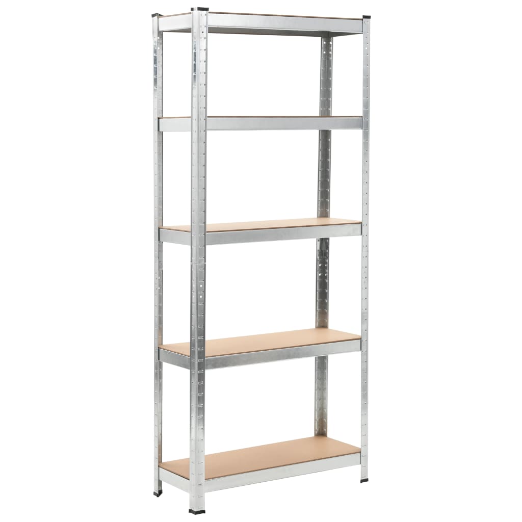 

vidaXL Opbergrekken 3 st 75x30x172 cm staal en MDF zilverkleurig