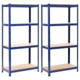 vidaXL Skladové regály 2 ks modré 80 x 40 x 160 cm ocel a MDF