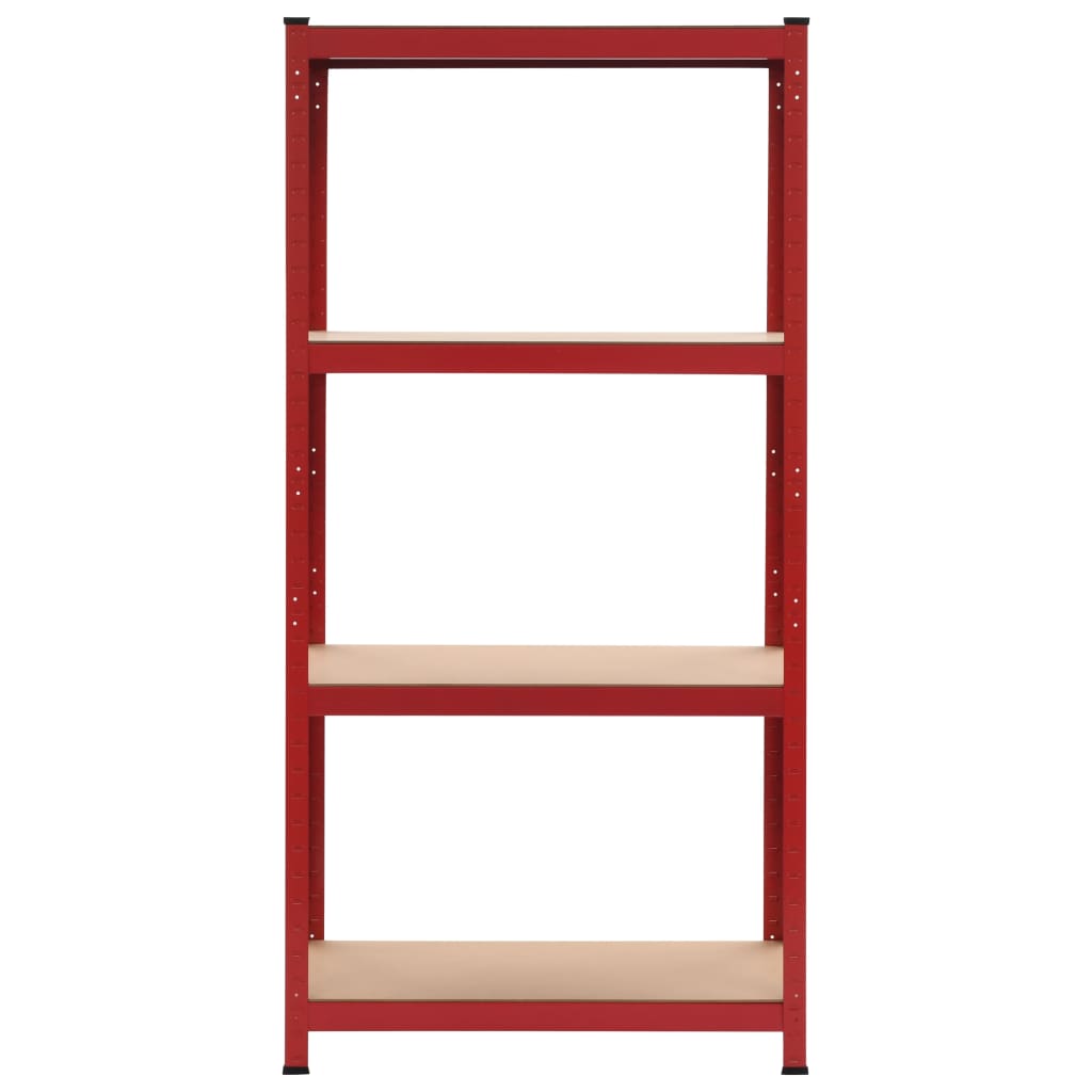 vidaXL Storage Shelf Red 80x40x160 cm Steel and MDF