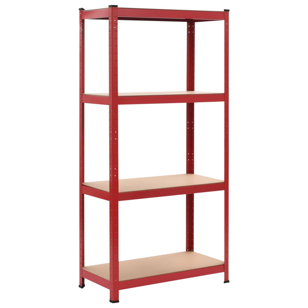 

vidaXL Opbergrekken 2 st 80x40x160 cm staal en MDF rood