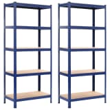 vidaXL Skladové regály 2 ks modré 80 x 40 x 180 cm ocel a MDF