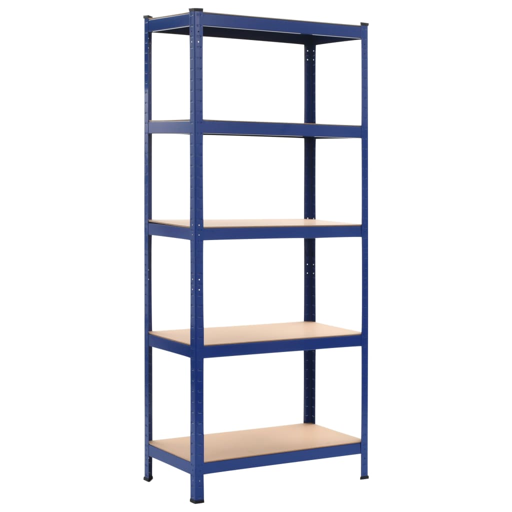 

vidaXL Opbergrekken 2 st 80x40x180 cm staal en MDF blauw