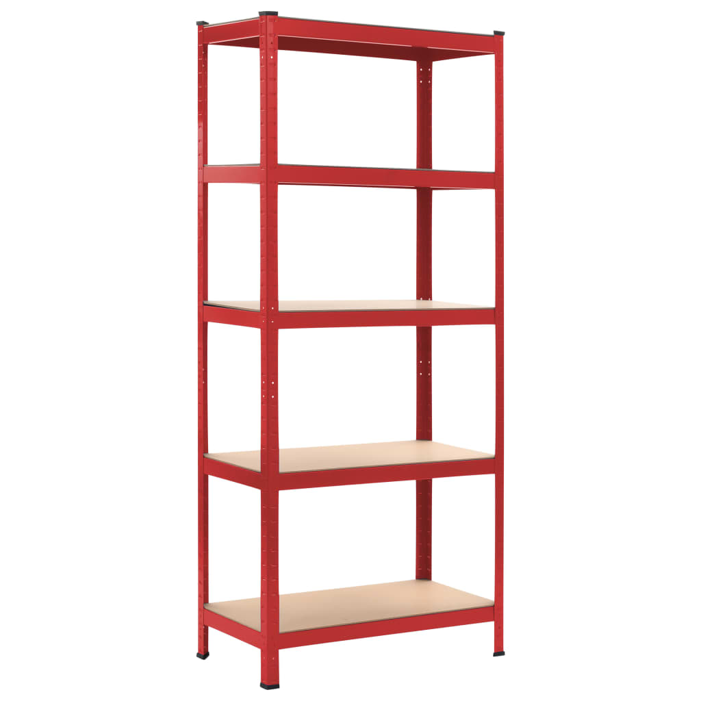 

vidaXL Opbergrekken 2 st 80x40x180 cm staal en MDF rood