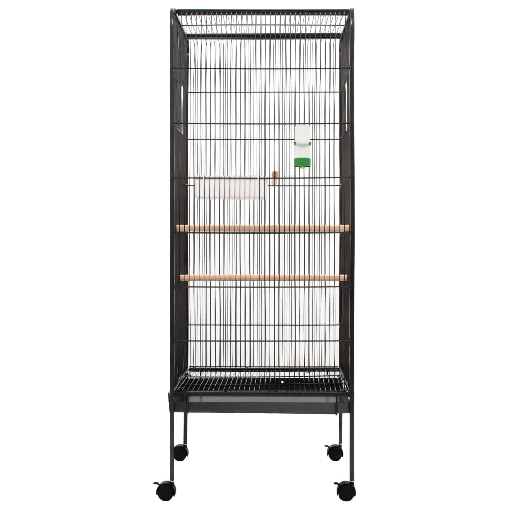 vidaXL Bird Cage Gray 21.3"x21.3"x57.5" Steel