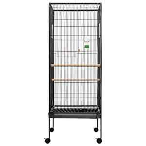 vidaXL Colivie de păsări, gri, 54 x 54 x 146 cm, oțel