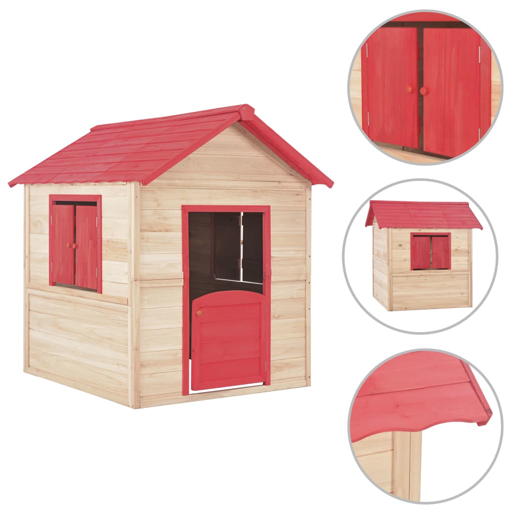 Maison de jeu pour enfants Bois de sapin Rouge