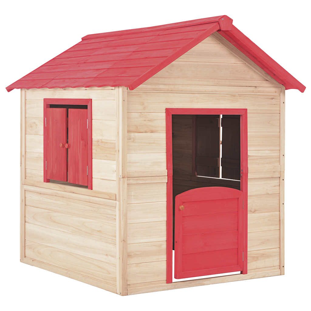 Maison De Jeu Pour Enfants Bois De Sapin Rouge VidaXL 11 width=274