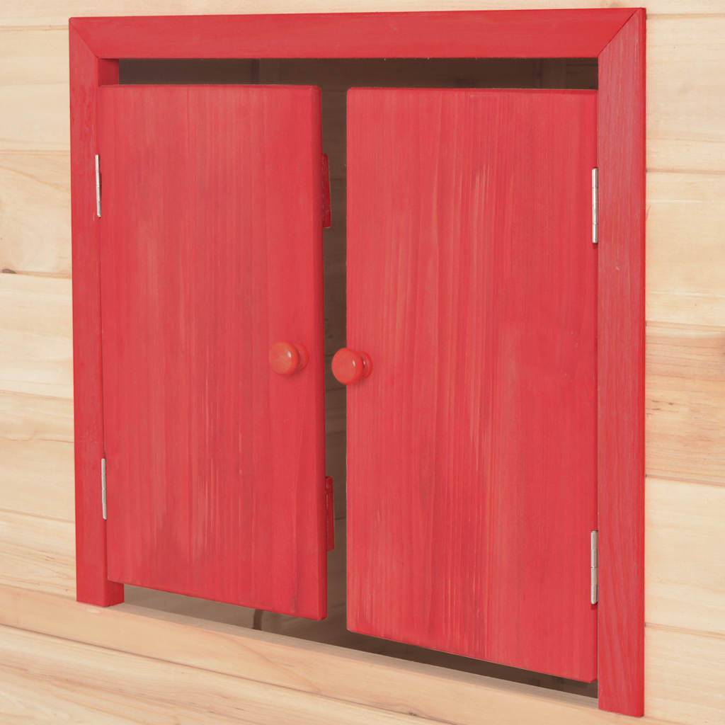 Maison De Jeu Pour Enfants Bois De Sapin Rouge VidaXL 16 width=274