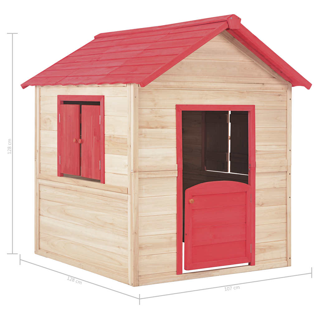 Maison De Jeu Pour Enfants Bois De Sapin Rouge VidaXL 18 width=274