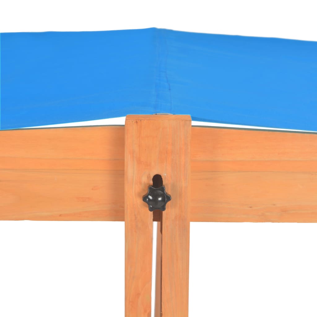 Kék fenyőfa homokozó állítható tetővel UV50 