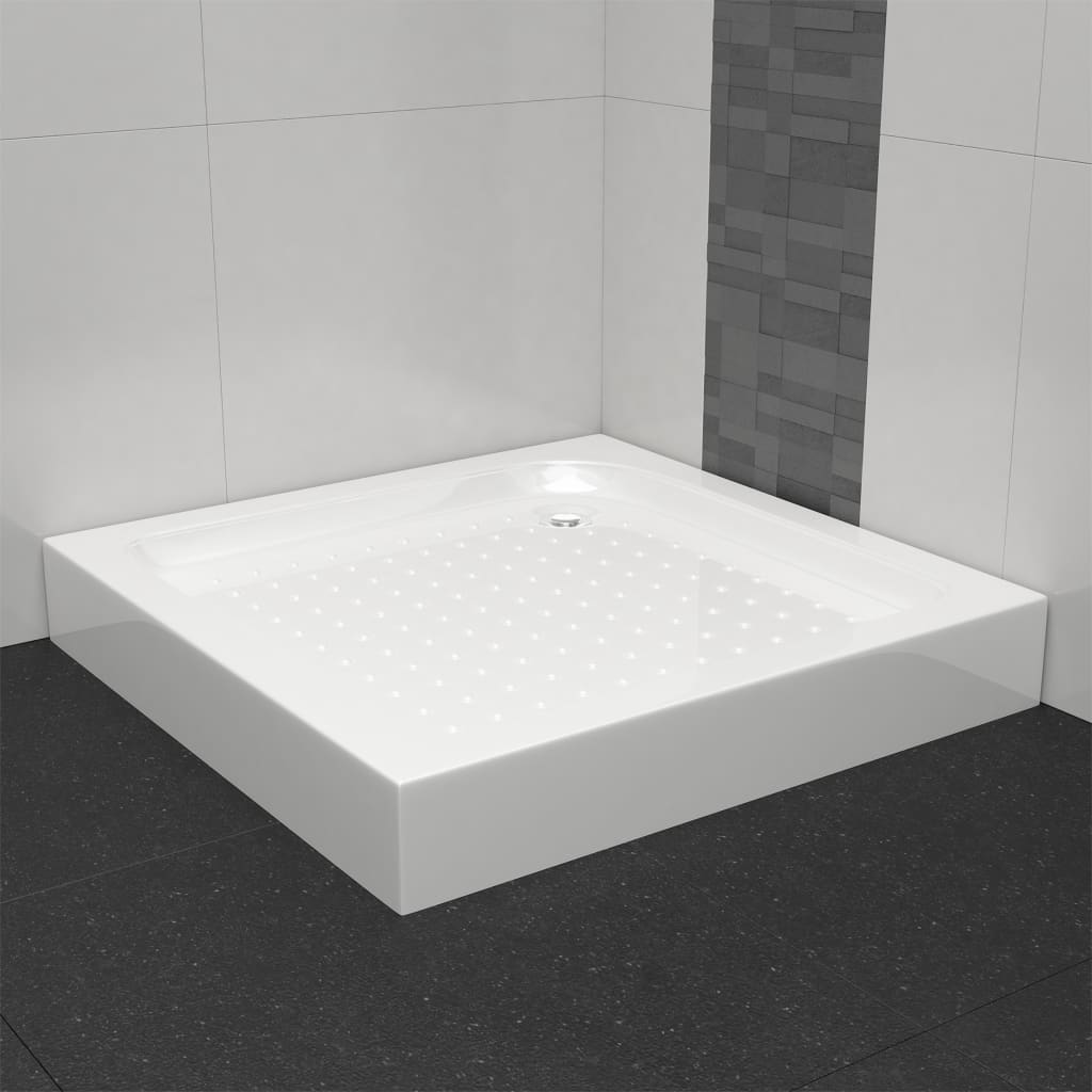 vidaXL Bază pentru cădița de duș, alb, 80 x 80 x 13,5 cm, acril poza 2021 vidaXL