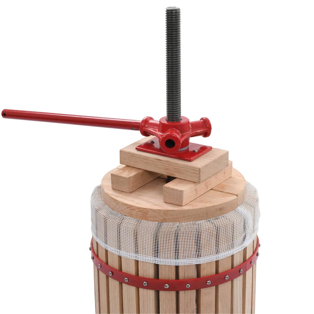 Thumbnail - vidaXL Obst- und Weinpresse mit Stoffbeutel 30 L Eichenholz
