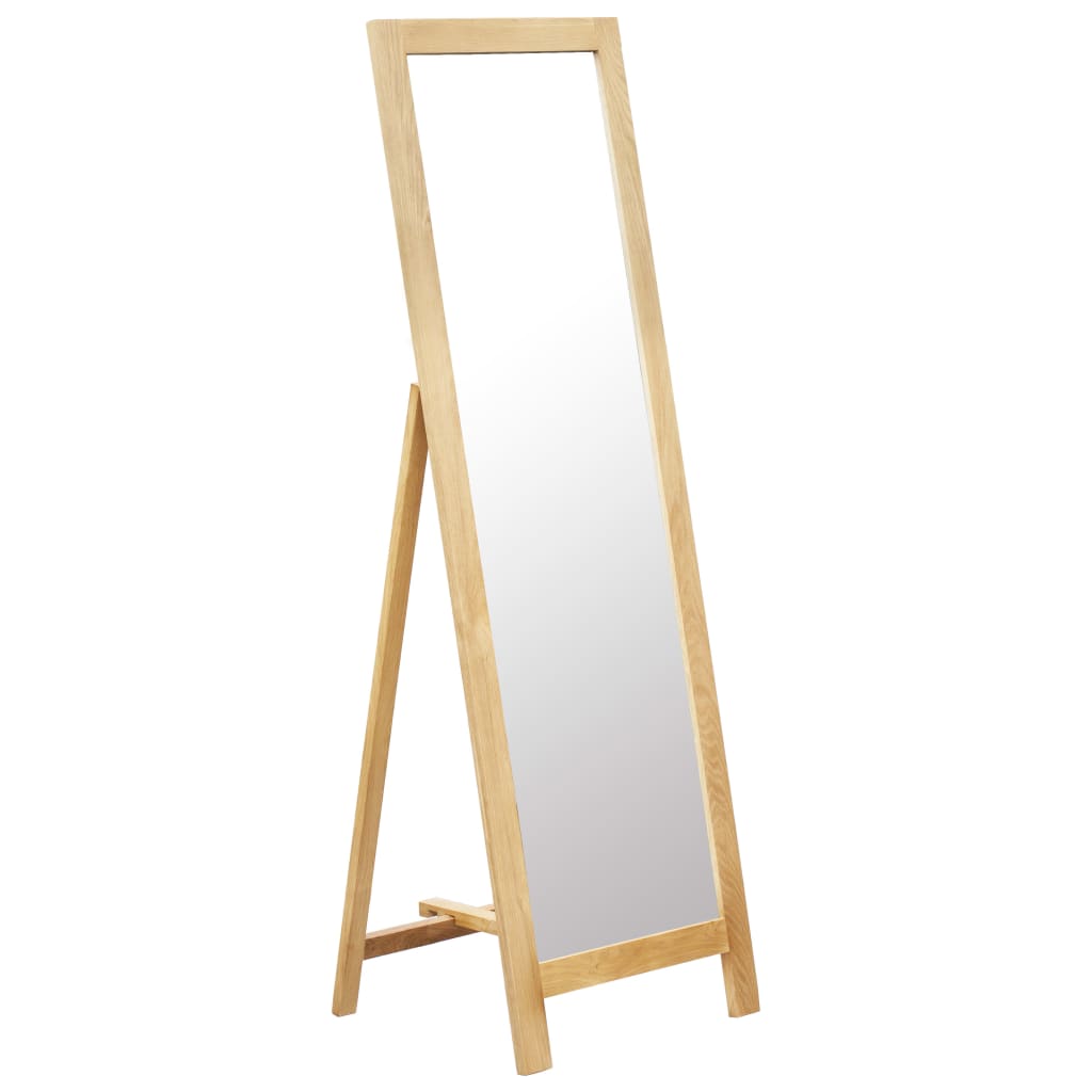 Image of vidaXL Freestanding Mirror 48x46.5x150 cm Solid Oak Wood