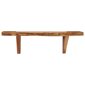 Nástěnné police 2 ks 60 x 20 x 18 cm masivní akáciové dřevo - obrázek 5
