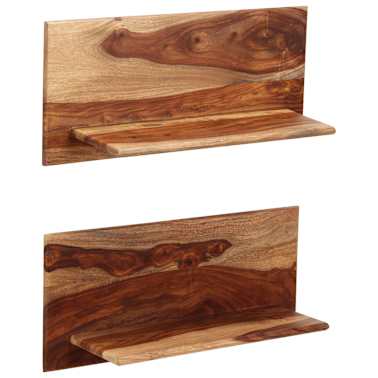 Vidaxl Mensole 2 Pz 58x26x20 Cm In Legno Massello Di