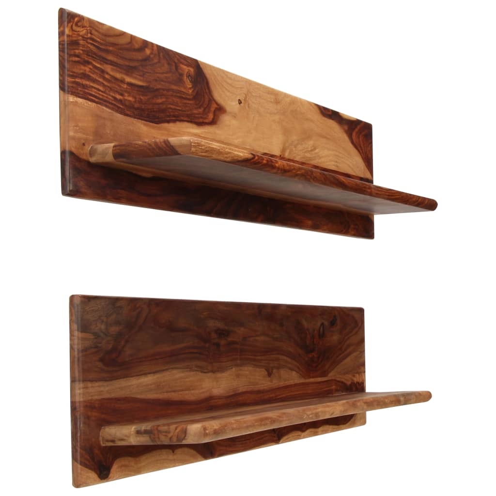 vidaXL Wall Shelves 2 pcs 46.5"x10.2"x7.9" Solid Sheesham Wood