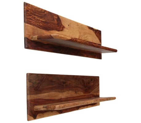 vidaXL Wall Shelves 2 pcs 46.5"x10.2"x7.9" Solid Sheesham Wood