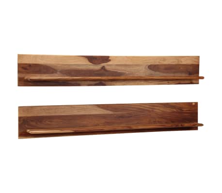 vidaXL Estantes de pared 2 uds madera maciza de sheesham 169x26x20 cm