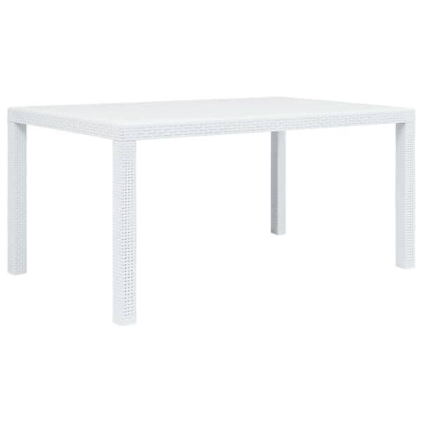 vidaXL aialaud 150 x 90 x 72 cm rotangi v&auml;limusega plast, valge