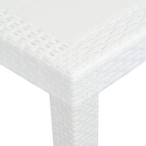 Zahradní stůl bílý 150x90x72 cm plast ratanový vzhled - obrázek 3