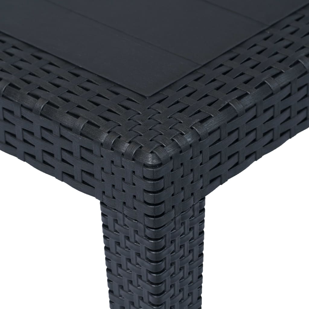 Thumbnail - vidaXL Gartentisch Anthrazit 150x90x72 cm Kunststoff Rattan-Optik