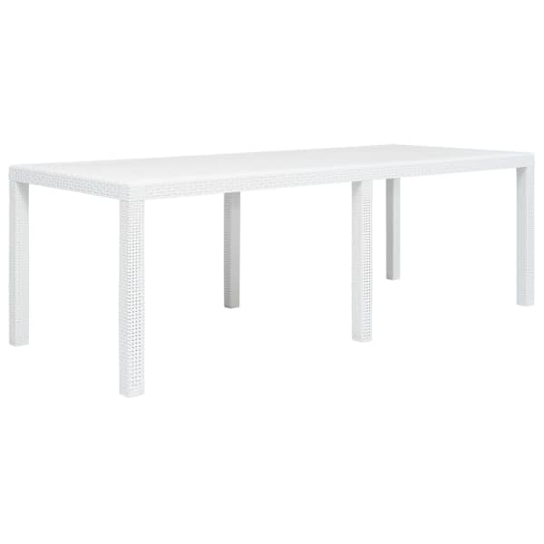 vidaXL aialaud 220 x 90 x 72 cm rotangi v&auml;limusega plast, valge