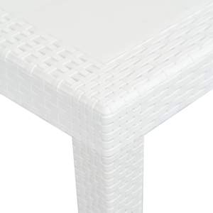 Zahradní stůl bílý 220 x 90 x 72 cm plast ratanový vzhled - obrázek 3