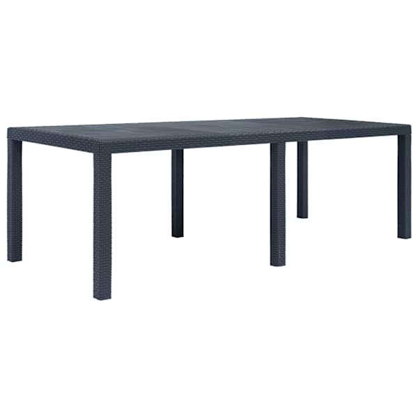 vidaXL aialaud 220 x 90 x 72 cm rotangi v&auml;limusega plast, antratsiit