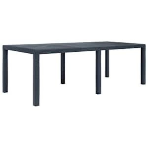 Zahradní stůl antracitový 220x90x72 cm plastový ratanový vzhled - obrázek 1