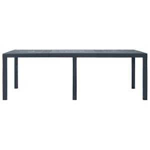 Zahradní stůl antracitový 220x90x72 cm plastový ratanový vzhled - obrázek 2