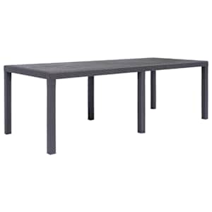 Zahradní stůl bílý 220 x 90 x 72 cm plast ratanový vzhled - obrázek 1