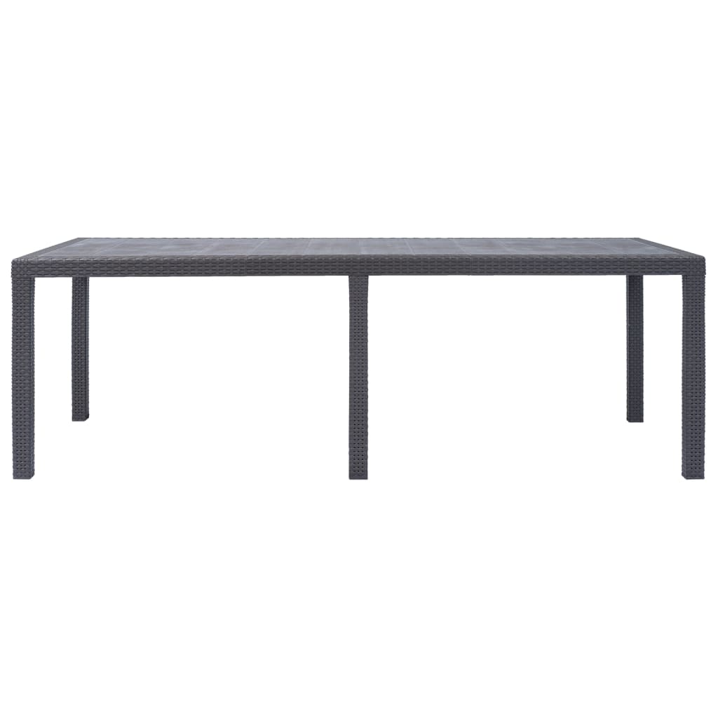 Table de jardin Anthracite 150x90x72 cm Plastique Aspect rotin