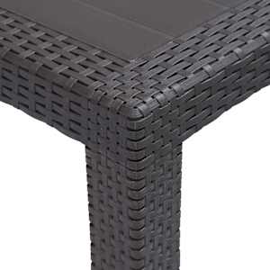 Zahradní stůl bílý 220 x 90 x 72 cm plast ratanový vzhled - obrázek 3