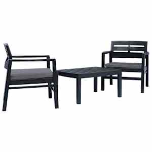vidaXL 3-osaline aiam&ouml;&ouml;blikomplekt, plast, antratsiithall