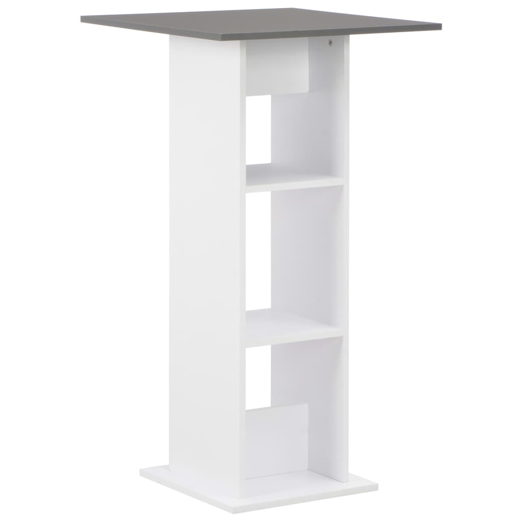 vidaXL Barbord hvit og antrasittgrå 60x60x110 cm - Møbler > Bord > Spisebord