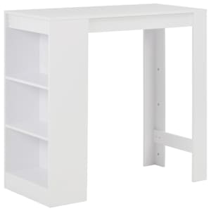vidaXL baarilaud riiuliga, valge, 110 x 50 x 103 cm