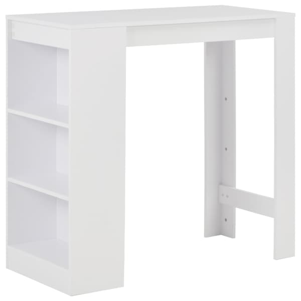 vidaXL baarilaud riiuliga, valge, 110 x 50 x 103 cm