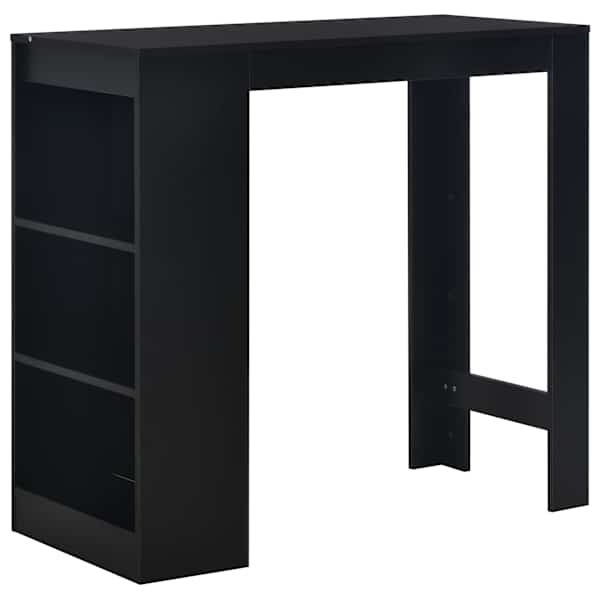vidaXL baarilaud riiuliga, must, 110 x 50 x 103 cm