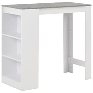vidaXL baarilaud riiuliga, valge, 110 x 50 x 103 cm