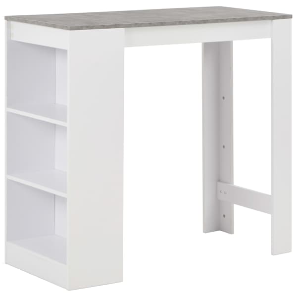 vidaXL baarilaud riiuliga, valge, 110 x 50 x 103 cm