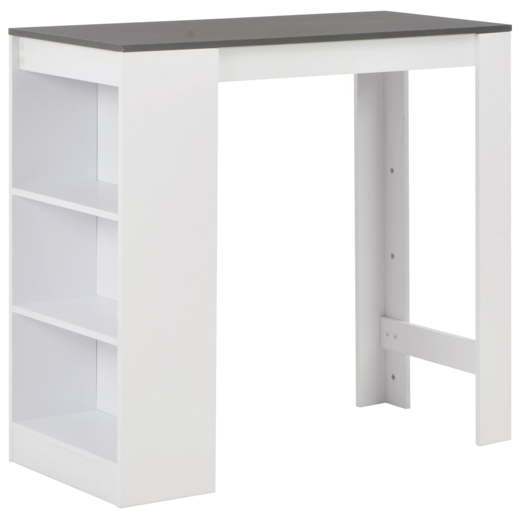Petrashop 280216  Bar Table with Shelf White 110x50x103 cm