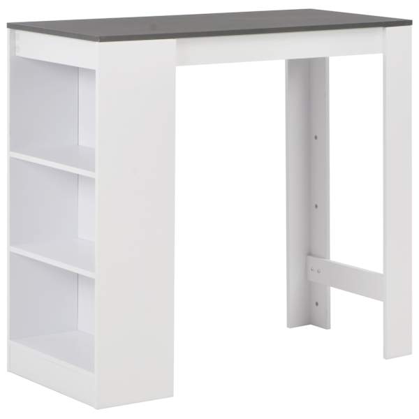 vidaXL baarilaud riiuliga, valge, 110 x 50 x 103 cm
