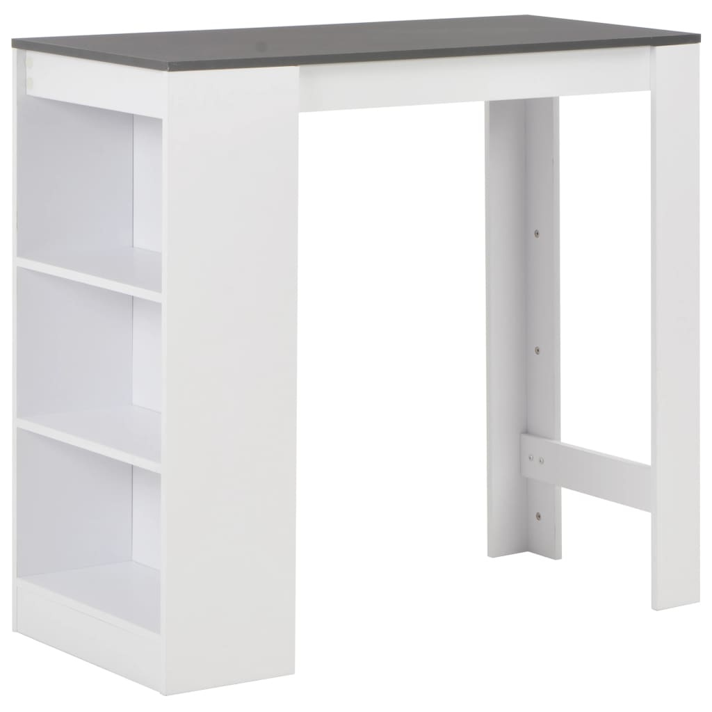 Photos - Dining Table VidaXL Bar Table with Shelf White 110x50x103 cm 