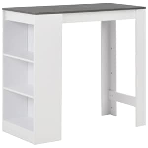 280216 vidaXL Bar Table with Shelf White 110x50x103 cm - obrázek 1