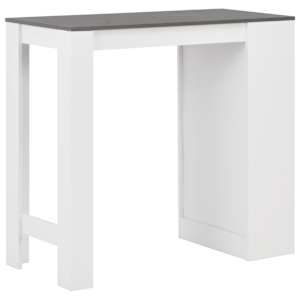 280216 vidaXL Bar Table with Shelf White 110x50x103 cm - obrázek 3