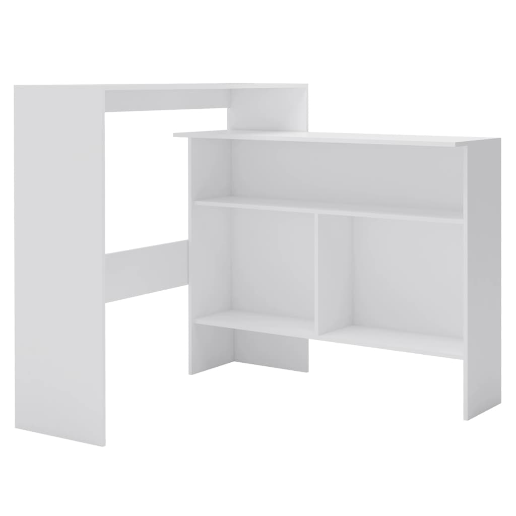 vidaXL Bartafel met 2 tafelbladen 130x40x120 cm wit afbeelding